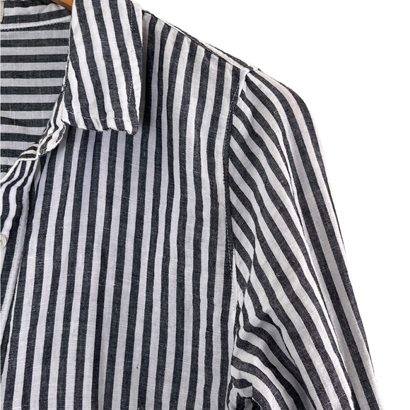 J. Crew | Like new Classic-fit beach shirt in striped linen-cotton blend size XS - Picture 9 of 15